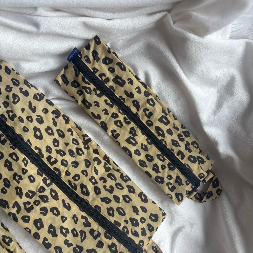 baggu honey leopard SMALL 3D zip set pouch